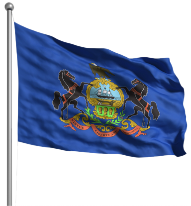 PA flag on flagpole