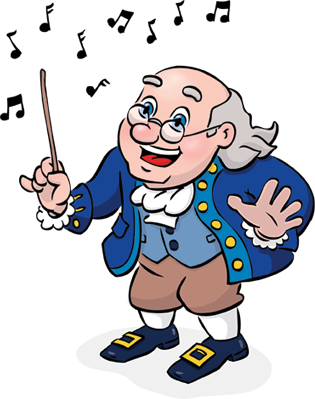 illustration: Ben Franklin conducting music